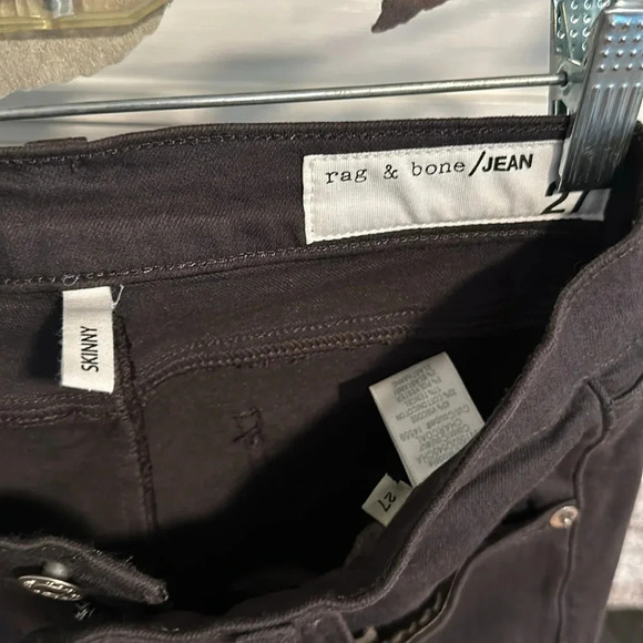 Rag and Bone size 27 black skinny jean grunge biker chic - Picture 2 of 2